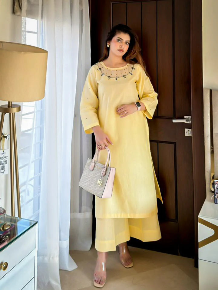Yellow Lawn Suit - Stitch Outfit
