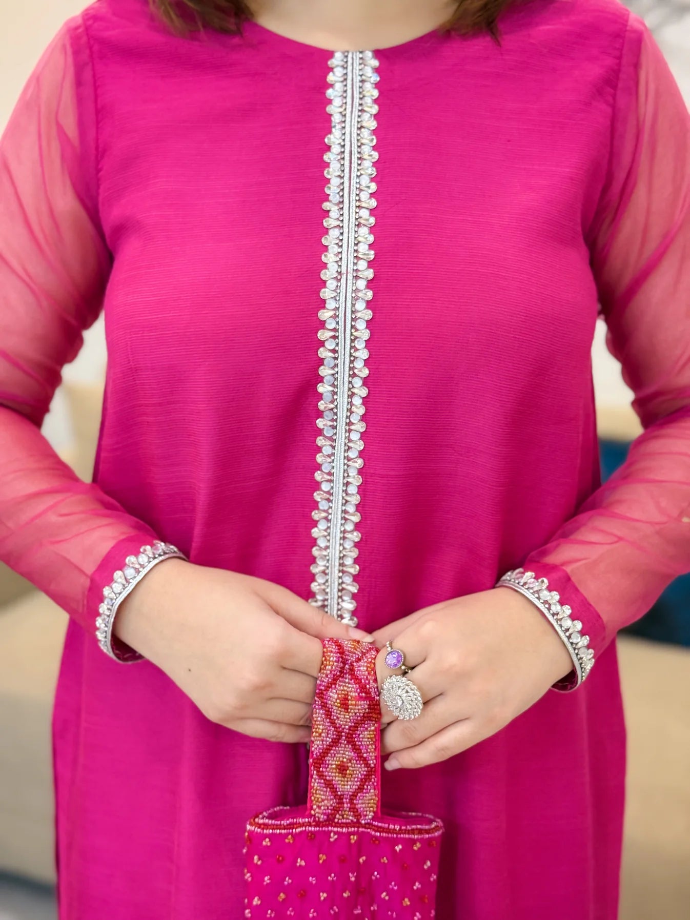 Embroidered Chiffon Dupatta - Stitch Outfit