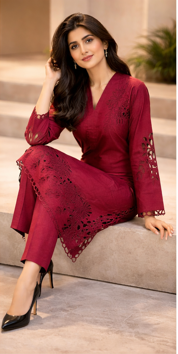 Casual Lawn Suit - Stitch Outfit