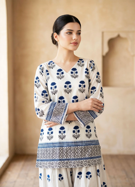 Indigo Bloom Farsi Cotton Set