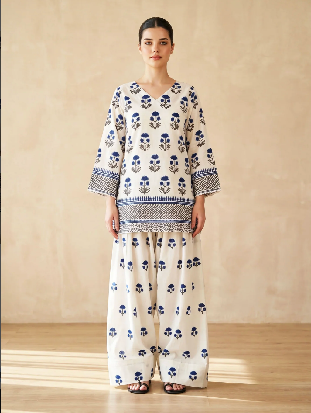 Indigo Bloom Farsi Cotton Set