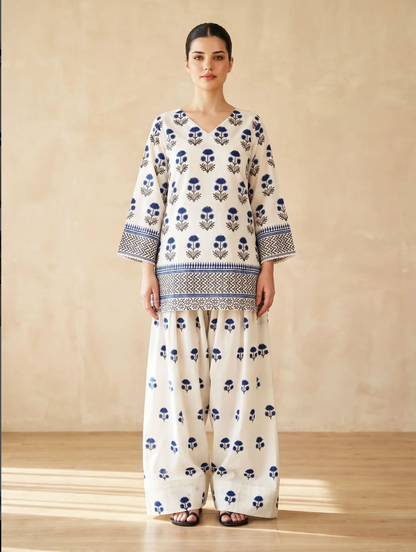 Indigo Bloom Farsi Cotton Set