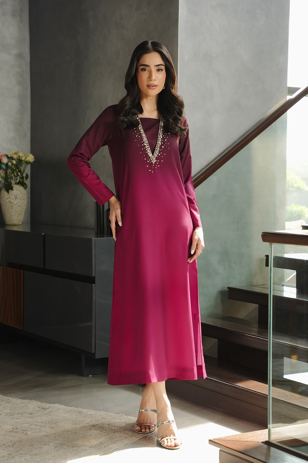Silk Embroidered Dupatta Set - Stitch Outfit