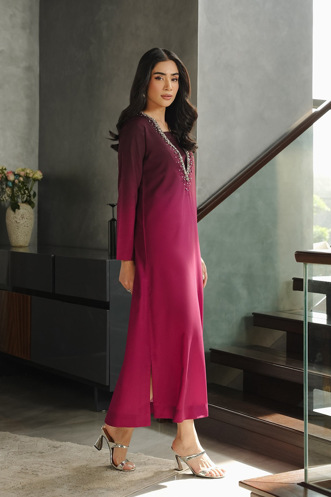 Silk Embroidered Dupatta Set - Stitch Outfit