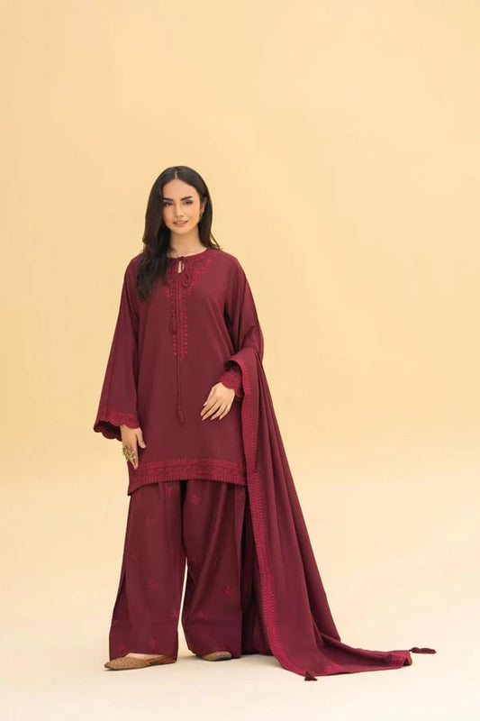 Meherza 3-Piece Suit Shawal & Farshi Shalwar - Stitch Outfit