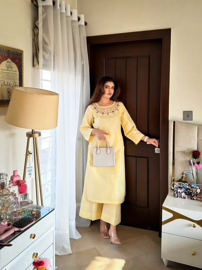 Yellow Lawn Suit - Stitch Outfit