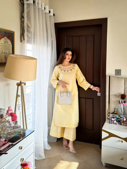 Yellow Lawn Suit - Stitch Outfit