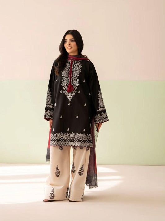 PEARL LAWN 3PC WITH FARSHI SHALWAR