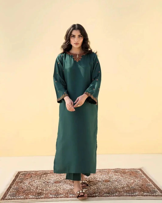 Grace Embroidered 2-Piece Linen Dress - Stitch Outfit