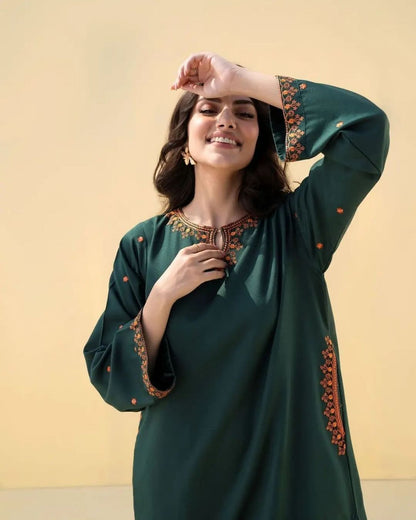 Grace Embroidered 2-Piece Linen Dress - Stitch Outfit