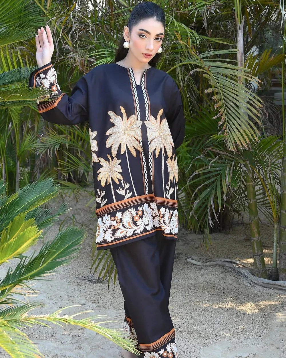 Palm Digital Print Cord Set - Stitch Outfit