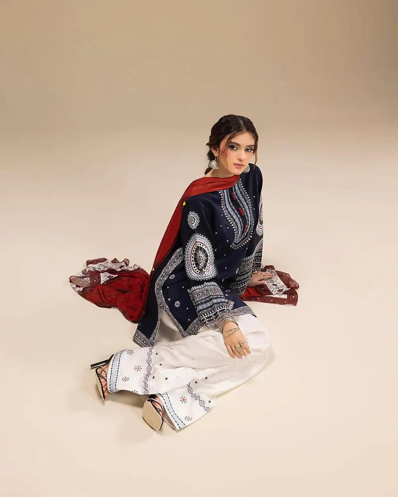 Rangraiz Embroidered 3-Piece Suit - Stitch Outfit