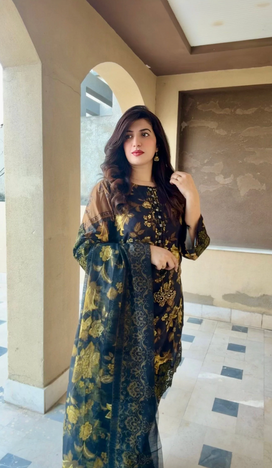 Golden Charm 3PC EMB SUIT